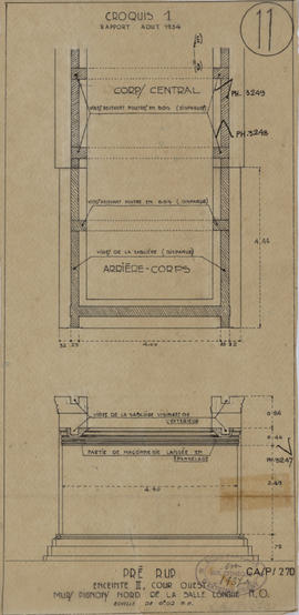 Pre Rup - 2e enc., éd. D11, partie N: plan et face N (Élévation, Plan).