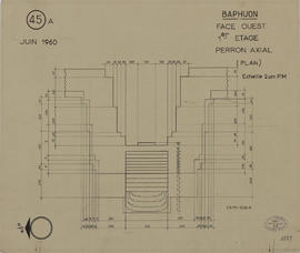 Baphuon - 3e enc., face O, perron axial (Plan).