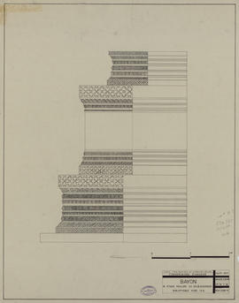 Bayon - 2e enc., biblio. 54, soubassement: moulures (Élévation).