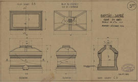 Bantay Samre - cuve en grès (Coupe, Élévation, Plan).