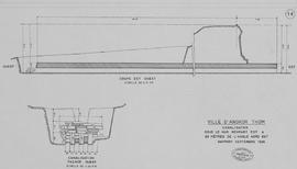 Angkor Thom - env. angle NE, canalisation sous enc. E (Coupe, Plan).