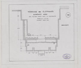 Ter. des Eléphants - extrémité N: bas-reliefs (Plan).