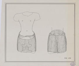 Pr. Bei - édicule N, angle SO: corps masculin (Élévation).