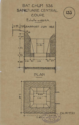 Bat Chum - tour centrale (Coupe, Plan).