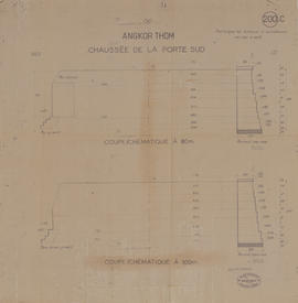 Angkor Thom - Chaussée de la porte S (Coupe).