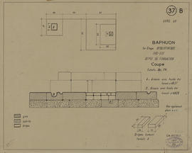 Baphuon - 3e enc., biblio. SE: dépôt de fondation (Coupe).