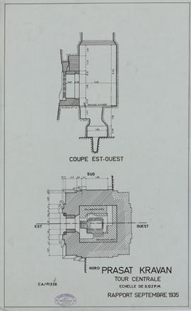 Pr. Kravanh - tour centrale (Coupe, Plan).