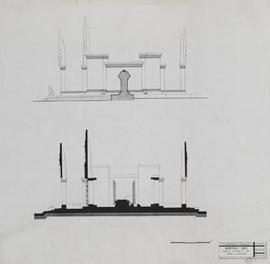 Bantay Srei - 2e enc., G II/E: coupes et élévations (Coupe, Élévation).