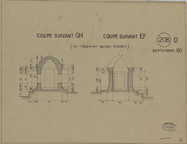 Bantay Kdei - 3e enc., G III/E: coupes (cf plan n°259) !!!! (Coupe).