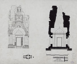 Bayon - 1e enc., ter. sup., éd. 21: face O et coupe NS (Coupe, Élévation).