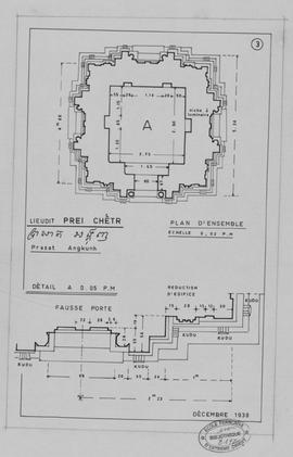 Prei Chetr - plan d'ensemble (Élévation, Plan).