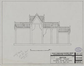 Bayon - 1e enc., gal. N, partie O, entre les tours 33 et 34, mur E: éd. figuré (Élévation).