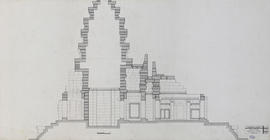 Vat Athvear - tour centrale et mandapa: coupe axiale EO vue vers S (Coupe).