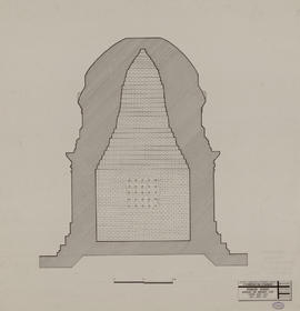 Phnom Krom - annexe en briques S: coupe NS vue vers E (Coupe).