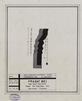 Prasat Bei - tour N, face N: chapiteau E (Coupe).