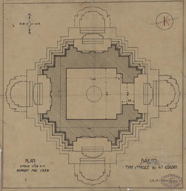 Bakong - 1e enc., pyramide, 4e gradin : éd. type (Plan).