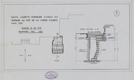 Bayon - angle SE, courette int., loggia d'angle, face S, sondage (Coupe, Plan).