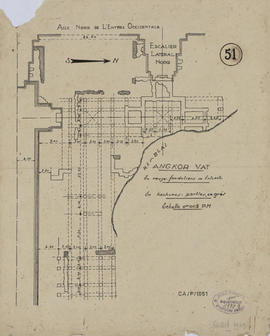 Angkor Vat - 4e enc., E du G IV/O, aile N: vestiges (Plan).