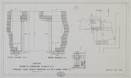 Bayon - 1e enc., angle NO, courette int.: sondage (Coupe).