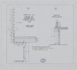 Angkor Vat - chaussée ext. O: extemité NE (Coupe, Plan).