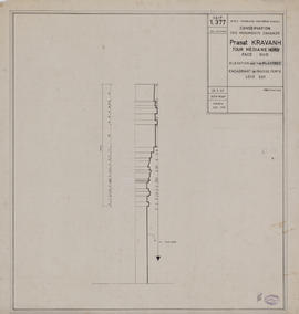 Pr. Kravanh - tour 2/N, face S, fausse-porte coté E: pilastres (Coupe).