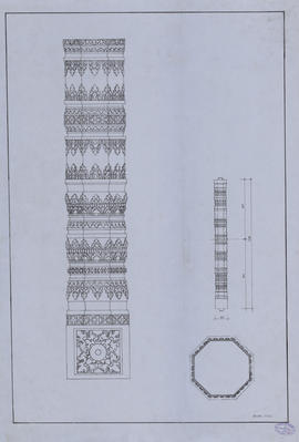 Pr. Kravanh - Tour ND colonnette (Élévation, Plan).