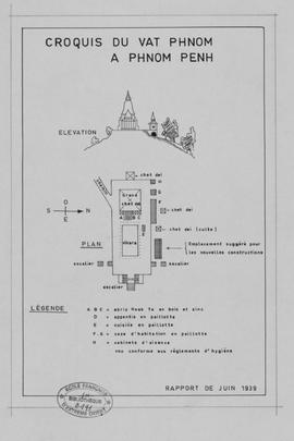 Phnom Penh - Vat Phnom (Élévation, Plan).