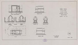 Prah Khan - 3e enc., cloitre N, quadrant SE, biblio. SE (Coupe, Élévation, Plan).