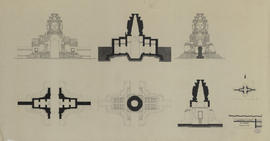 Ta Prohm - 4e enc., G IV/N (Coupe, Élévation, Plan).