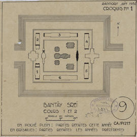 Bantay Srei - 1e enc. et 2e enc.: avancement des travaux (Plan).