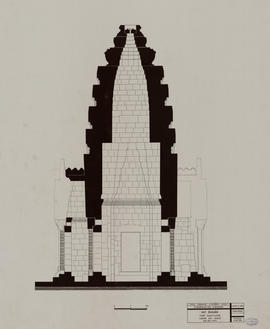 Banon - 1e enc., tour centrale: coupe EO vue vers N (Coupe).