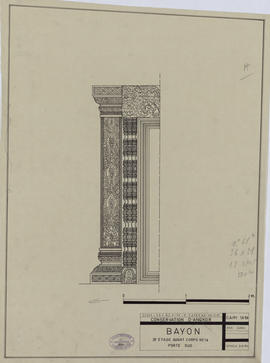 Bayon - 1e enc., ter. sup., tour centrale, avant-corps 14: porte S (Élévation).