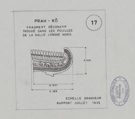Prah Ko - 2e enc., salle longue N, frgt. décoratif (Détails).