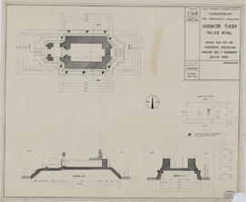 Palais Royal - cour I, angle SE, groupe des 4 magasins, éd. N (Coupe, Plan).