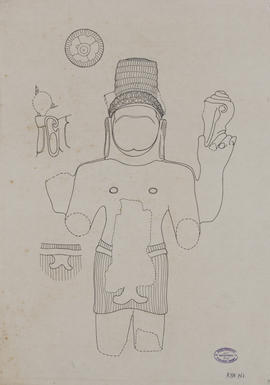 Indéterminé - statue masculine (Élévation).