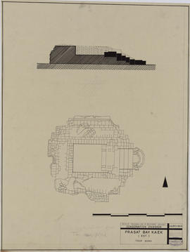 Prasat Bay Kaek Est - tour N: plan et coupe (Coupe, Plan).