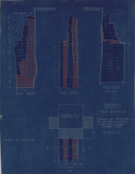 Bayon - Tour centrale, (travaux de consolidation) (Coupe).