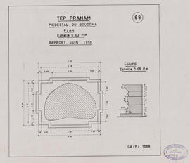 Tep Pranam - piédestal du Buddha (Coupe, Plan).