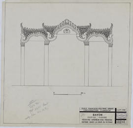 Bayon - 1e enc., registre inf. d'un fronton déposé dans la cour: éd. figuré (Élévation).