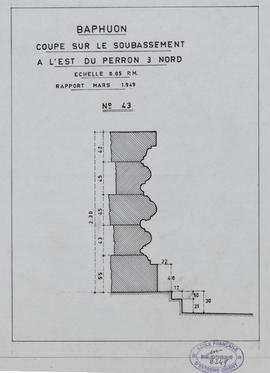 Baphuon - E perron 3/N: soubassements (Coupe).