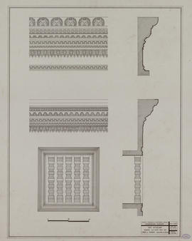 Vat Athvear - 1e enc., mandapa, aile O, face S: corps et tambour, moulure et décor (Coupe, Élévat...