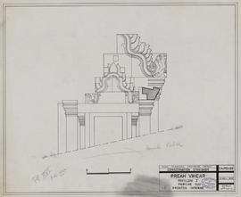 Prah Vihear - G IV/N (éd. J), porche S: fronton interne (Élévation).
