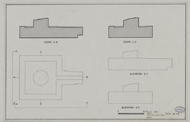 inconnu - Socle à linga (Coupe, Élévation, Plan).