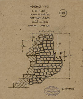 Angkor Vat - Chetdei: coupe montrant la cuve (Coupe).