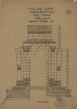 Chau Say Tevoda - G I/O: face S avant travaux (Élévation).