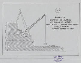 Baphuon - système d'élévation de blocs en latérite (Coupe).