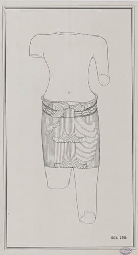 Neak Ta Noray - corps masculin, vue de dos (Élévation).