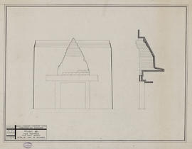 Prasat Bei - tour centrale: arc de décharge, état avant travaux (Coupe, Élévation).