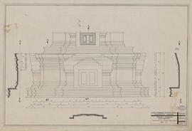 Pr. Kravanh - tour 1, 2e et 3e faux-étage: face E, restitution (Élévation).