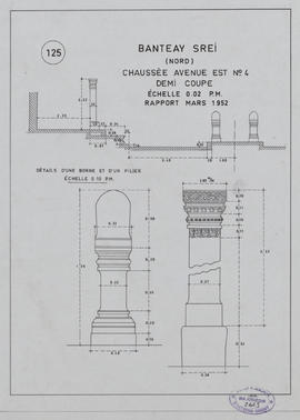 Bantay Srei - chaussée E (Coupe, Détails).